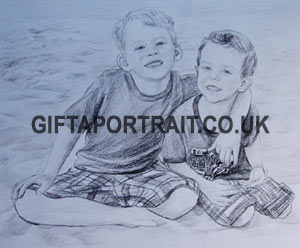 Children Charcoal drawing from photo