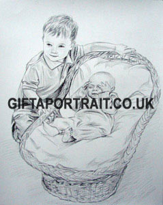 Children Charcoal drawing