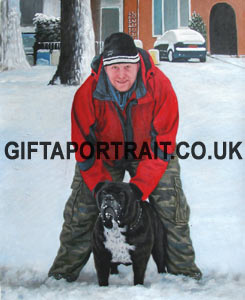 Man with dog Painting