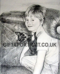Boy with Pet Drawing